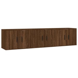 vidaXL TV-Wandschränke 3 Stk. Braun Eichen-Optik 57x34,5x40 cm