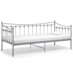 vidaXL Schlafsofa Bettgestell Grau Metall 90x200 cm