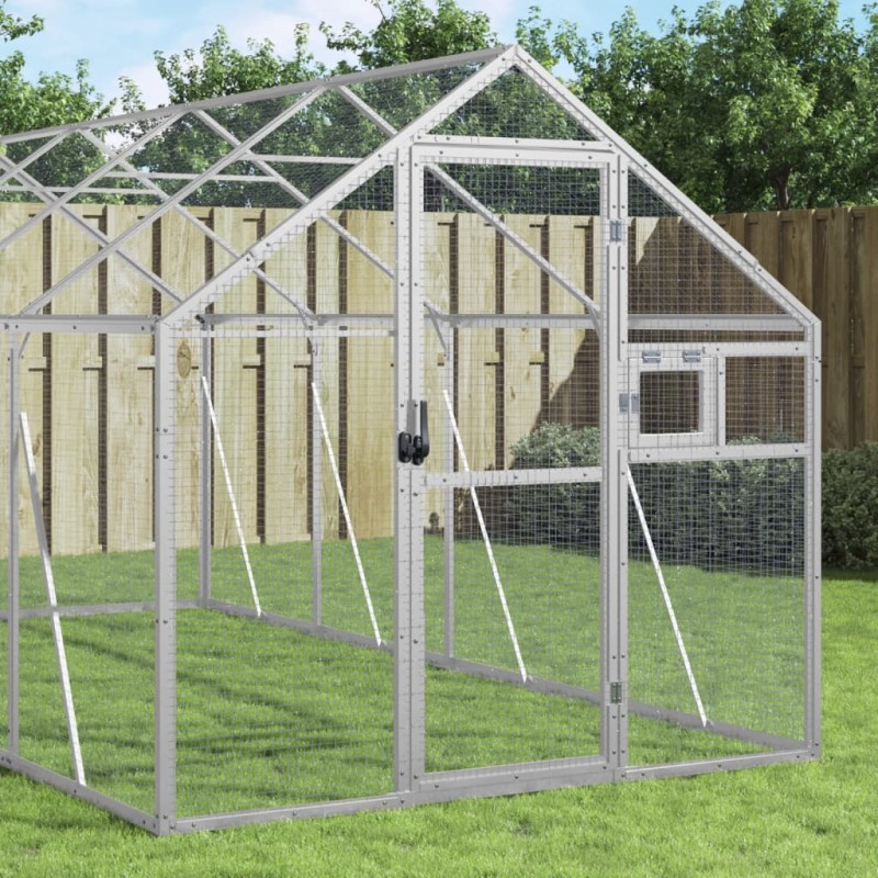 vidaXL Voliere Silbern 1,79x8x1,85 m Aluminium vidaXL Voliere Silbern 1,79x8x1,85 m Aluminium