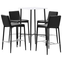 5-tlg. Bar-Set Kunstleder Schwarz