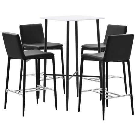 5-tlg. Bar-Set Kunstleder Schwarz
