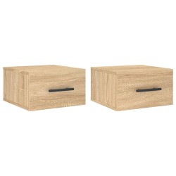 vidaXL Wand-Nachttische 2 Stk. Sonoma-Eiche 35x35x20 cm