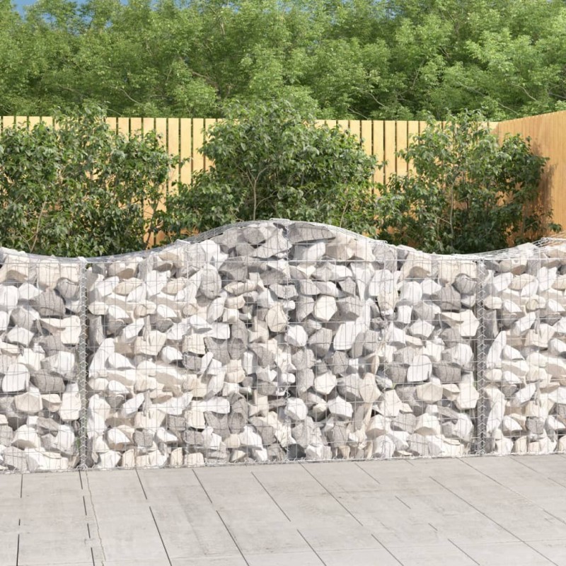 vidaXL Gabionen mit Hochbogen 7 Stk. 200x50x100/120cm Verzinktes Eisen vidaXL Gabionen mit Hochbogen 7 Stk. 200x50x100/120cm Verzinktes Eisen