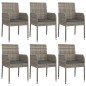 vidaXL 7-tlg. Garten-Essgruppe mit Kissen Grau Poly Rattan vidaXL 7-tlg. Garten-Essgruppe mit Kissen Grau Poly Rattan