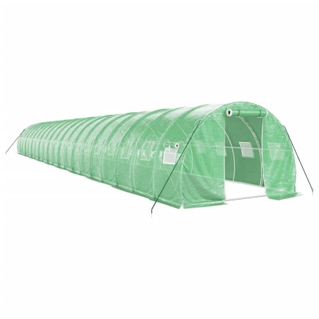 vidaXL Gewächshaus mit Stahlrahmen Grün 60 m² 20x3x2 m