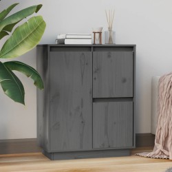 vidaXL Sideboard Grau 60x34x75 cm Massivholz Kiefer