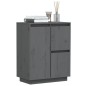 vidaXL Sideboard Grau 60x34x75 cm Massivholz Kiefer vidaXL Sideboard Grau 60x34x75 cm Massivholz Kiefer