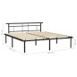 vidaXL Bettgestell Schwarz Metall 200x200 cm vidaXL Bettgestell Schwarz Metall 200x200 cm