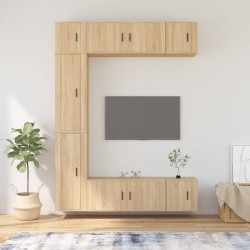 vidaXL 7-tlg. TV-Schrank-Set Sonoma-Eiche Holzwerkstoff