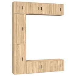 vidaXL 7-tlg. TV-Schrank-Set Sonoma-Eiche Holzwerkstoff