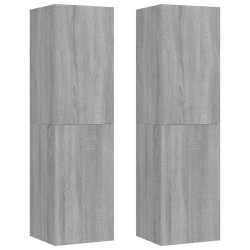 vidaXL TV-Wandschränke 2 Stk. Grau Sonoma 30,5x30x110 cm