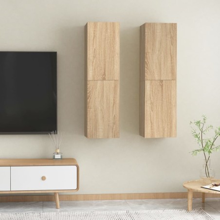 vidaXL TV-Schränke 2 Stk. Sonoma-Eiche 30,5x30x110 cm Holzwerkstoff