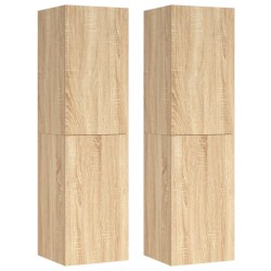 vidaXL TV-Schränke 2 Stk. Sonoma-Eiche 30,5x30x110 cm Holzwerkstoff