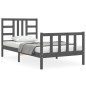 vidaXL Massivholzbett mit Kopfteil Grau 90x200 cm vidaXL Massivholzbett mit Kopfteil Grau 90x200 cm