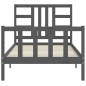 vidaXL Massivholzbett mit Kopfteil Grau 90x200 cm vidaXL Massivholzbett mit Kopfteil Grau 90x200 cm