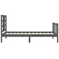 vidaXL Massivholzbett mit Kopfteil Grau 90x200 cm vidaXL Massivholzbett mit Kopfteil Grau 90x200 cm