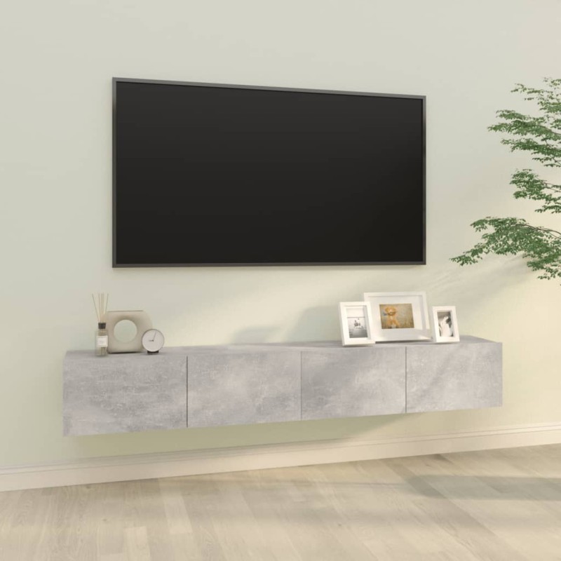 vidaXL TV-Wandschränke 2 Stk. Betongrau 100x30x30 cm Holzwerkstoff vidaXL TV-Wandschränke 2 Stk. Betongrau 100x30x30 cm Holzwerkstoff