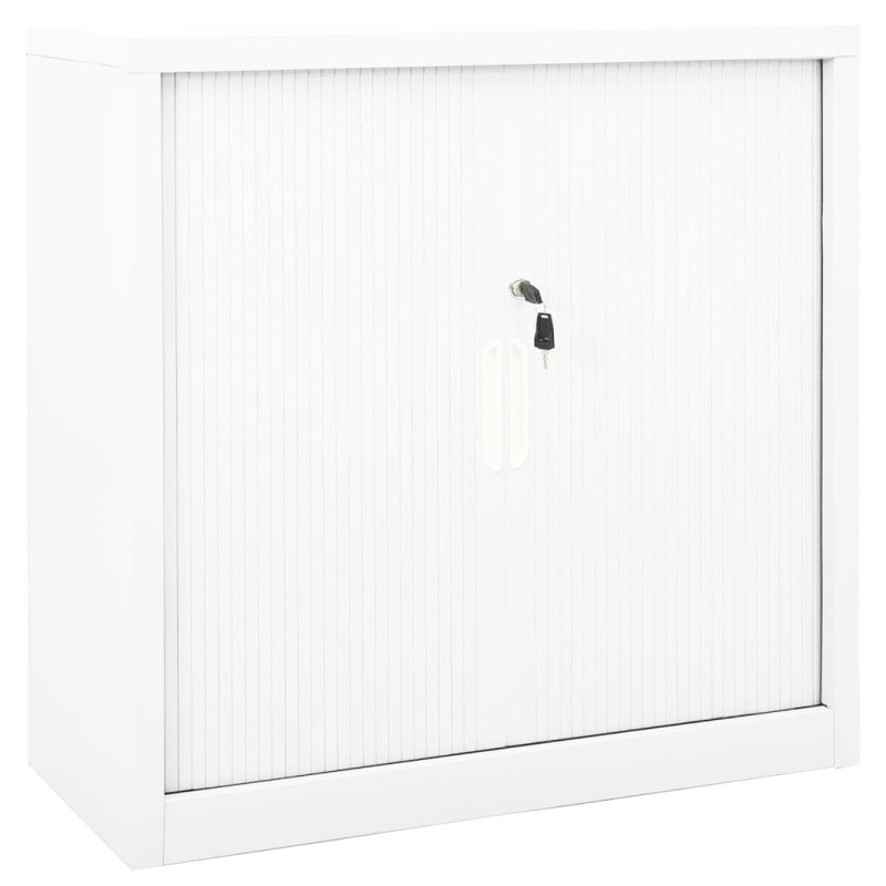 vidaXL Schrank mit Schiebetür Weiß 90x40x90 cm Stahl vidaXL Schrank mit Schiebetür Weiß 90x40x90 cm Stahl