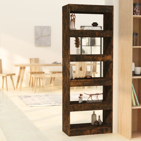 vidaXL Bücherregal/Raumteiler Räuchereiche 60x30x166 cm Holzwerkstoff