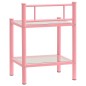 vidaXL Nachttisch Rosa Transparent 45x34,5x60,5 cm Metall und Glas vidaXL Nachttisch Rosa Transparent 45x34,5x60,5 cm Metall und Glas