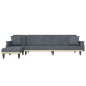 vidaXL Schlafsofa in L-Form Dunkelgrau 271x140x70 cm Samt vidaXL Schlafsofa in L-Form Dunkelgrau 271x140x70 cm Samt