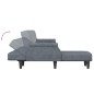 vidaXL Schlafsofa in L-Form Dunkelgrau 271x140x70 cm Samt vidaXL Schlafsofa in L-Form Dunkelgrau 271x140x70 cm Samt