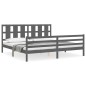 vidaXL Massivholzbett mit Kopfteil Grau 200x200 cm vidaXL Massivholzbett mit Kopfteil Grau 200x200 cm