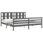 vidaXL Massivholzbett mit Kopfteil Grau 200x200 cm vidaXL Massivholzbett mit Kopfteil Grau 200x200 cm