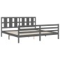 vidaXL Massivholzbett mit Kopfteil Grau 200x200 cm vidaXL Massivholzbett mit Kopfteil Grau 200x200 cm