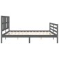 vidaXL Massivholzbett mit Kopfteil Grau 200x200 cm vidaXL Massivholzbett mit Kopfteil Grau 200x200 cm
