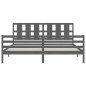 vidaXL Massivholzbett mit Kopfteil Grau 200x200 cm vidaXL Massivholzbett mit Kopfteil Grau 200x200 cm