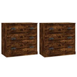 vidaXL Sideboards 2 Stk. Räuchereiche Holzwerkstoff