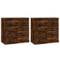 vidaXL Sideboards 2 Stk. Räuchereiche Holzwerkstoff vidaXL Sideboards 2 Stk. Räuchereiche Holzwerkstoff