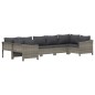 vidaXL 7-tlg. Garten-Lounge-Set mit Kissen Grau Poly Rattan vidaXL 7-tlg. Garten-Lounge-Set mit Kissen Grau Poly Rattan