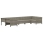 vidaXL 7-tlg. Garten-Lounge-Set mit Kissen Grau Poly Rattan vidaXL 7-tlg. Garten-Lounge-Set mit Kissen Grau Poly Rattan
