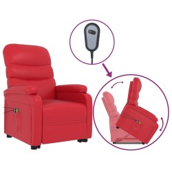 vidaXL Massagesessel mit Aufstehhilfe Rot Kunstleder