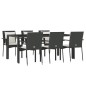vidaXL 7-tlg. Garten-Essgruppe mit Kissen Schwarz Poly Rattan vidaXL 7-tlg. Garten-Essgruppe mit Kissen Schwarz Poly Rattan