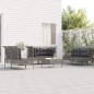 vidaXL 7-tlg. Garten-Lounge-Set mit Kissen Grau Poly Rattan vidaXL 7-tlg. Garten-Lounge-Set mit Kissen Grau Poly Rattan