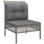 vidaXL 7-tlg. Garten-Lounge-Set mit Kissen Grau Poly Rattan vidaXL 7-tlg. Garten-Lounge-Set mit Kissen Grau Poly Rattan