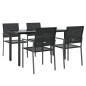 vidaXL 5-tlg. Garten-Essgruppe Poly Rattan und Stahl vidaXL 5-tlg. Garten-Essgruppe Poly Rattan und Stahl