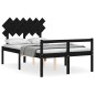 vidaXL Massivholzbett mit Kopfteil Schwarz 120x200 cm vidaXL Massivholzbett mit Kopfteil Schwarz 120x200 cm