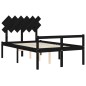 vidaXL Massivholzbett mit Kopfteil Schwarz 120x200 cm vidaXL Massivholzbett mit Kopfteil Schwarz 120x200 cm