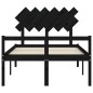 vidaXL Massivholzbett mit Kopfteil Schwarz 120x200 cm vidaXL Massivholzbett mit Kopfteil Schwarz 120x200 cm