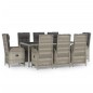 vidaXL 9-tlg. Garten-Essgruppe mit Kissen Grau Poly Rattan vidaXL 9-tlg. Garten-Essgruppe mit Kissen Grau Poly Rattan