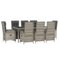 vidaXL 9-tlg. Garten-Essgruppe mit Kissen Grau Poly Rattan vidaXL 9-tlg. Garten-Essgruppe mit Kissen Grau Poly Rattan