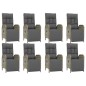 vidaXL 9-tlg. Garten-Essgruppe mit Kissen Grau Poly Rattan vidaXL 9-tlg. Garten-Essgruppe mit Kissen Grau Poly Rattan