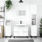 vidaXL Badschrank Hochglanz-Weiß 80x33x60 cm Holzwerkstoff vidaXL Badschrank Hochglanz-Weiß 80x33x60 cm Holzwerkstoff