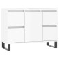vidaXL Badschrank Hochglanz-Weiß 80x33x60 cm Holzwerkstoff vidaXL Badschrank Hochglanz-Weiß 80x33x60 cm Holzwerkstoff