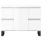 vidaXL Badschrank Hochglanz-Weiß 80x33x60 cm Holzwerkstoff vidaXL Badschrank Hochglanz-Weiß 80x33x60 cm Holzwerkstoff