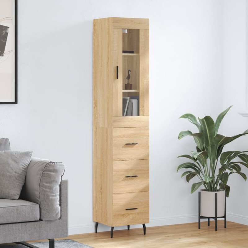 vidaXL Highboard Sonoma-Eiche 34,5x34x180 cm Holzwerkstoff vidaXL Highboard Sonoma-Eiche 34,5x34x180 cm Holzwerkstoff